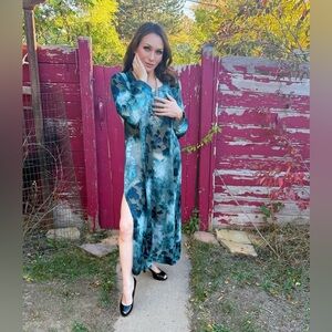 Vintage Velvet Burnout with Daring Side- Slits